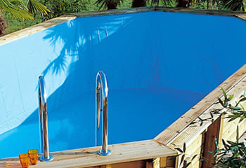 Kit piscina della  piscina in legno fuori terra da esterno Ocean 860x470 Liner azzurro: rivestimento interno o LINER azzurro